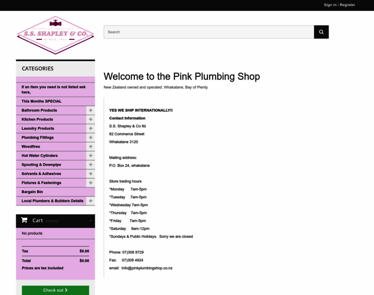 Pinkplumbingshop.co.nz thumbnail