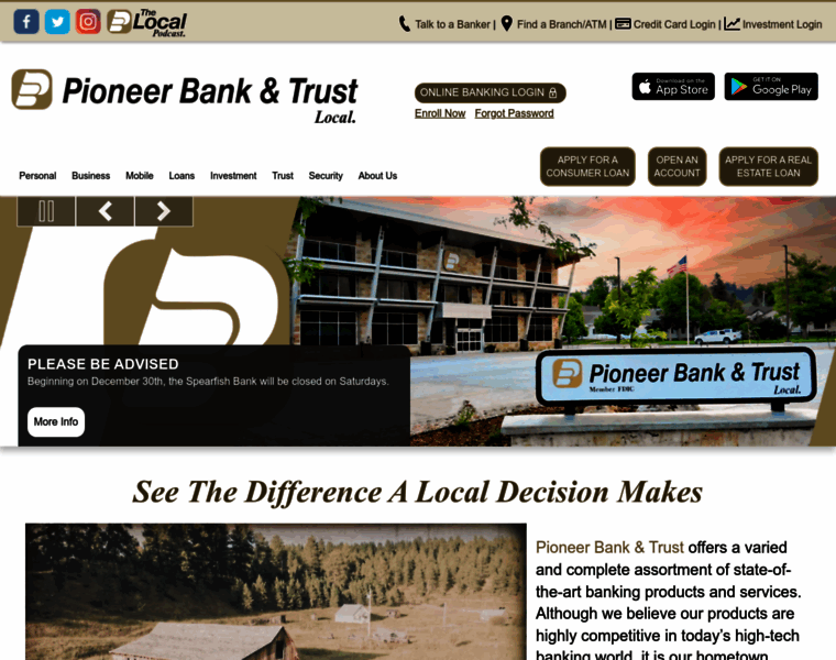 Pioneerbankandtrust.com thumbnail