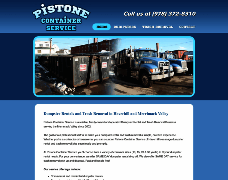 Pistonecontainerservice.com thumbnail