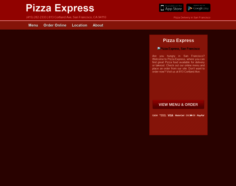 Pizzaexpresssf.com thumbnail
