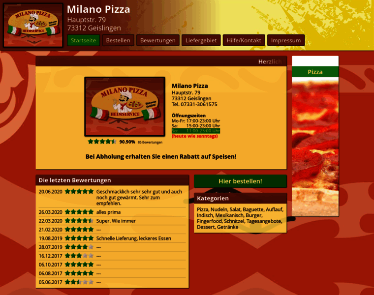 Pizzamilano-geislingen.de thumbnail
