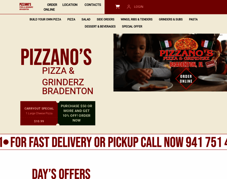 Pizzanospizzaandgrinderz.com thumbnail