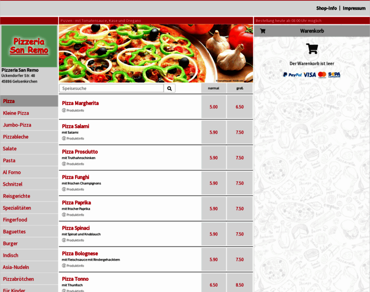 Pizzeria-sanremo.de thumbnail