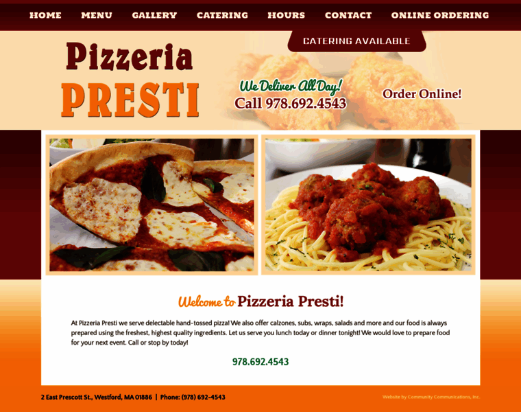 Pizzeriaprestiwestford.com thumbnail