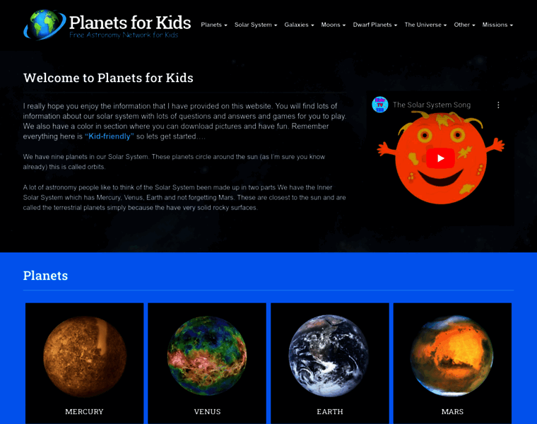 Planetsforkids.org thumbnail