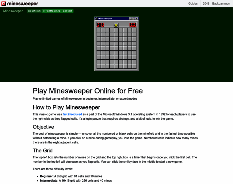 Play-minesweeper.org thumbnail