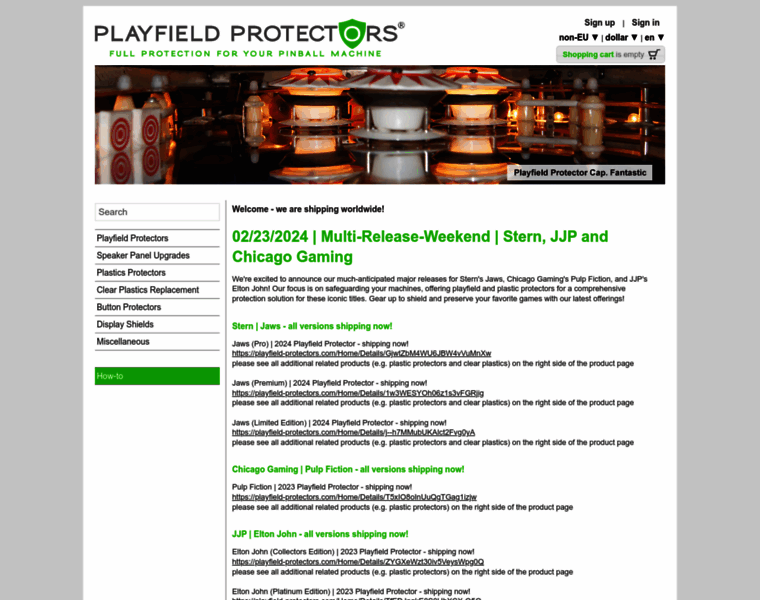 Playfield-protectors.com thumbnail