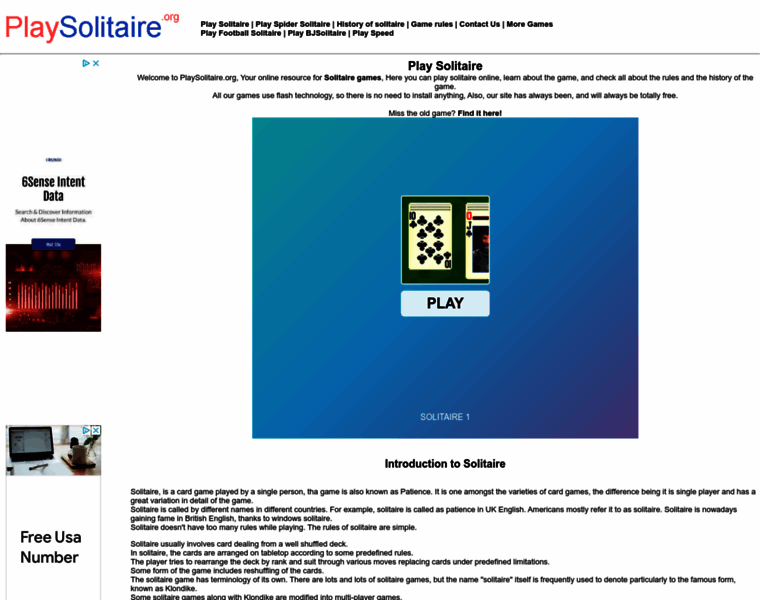 Playsolitaire.org thumbnail