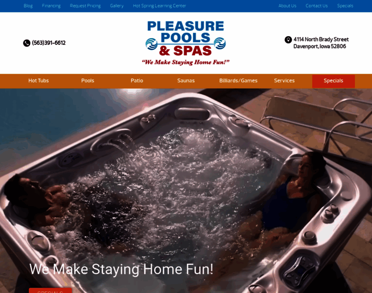 Pleasurepoolsandspas.com thumbnail