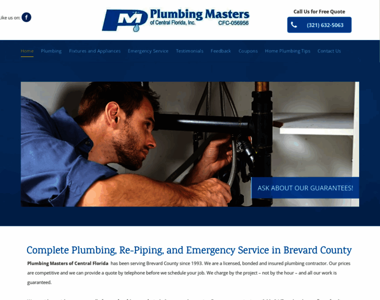 Plumbingmastersinc.com thumbnail