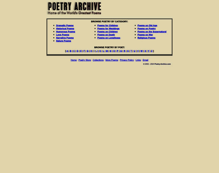 Poetry-archive.com thumbnail