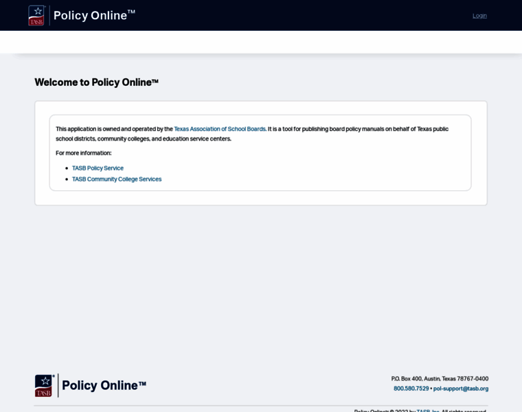 pol.tasb.org at WI. Texas Association of School Boards, Inc. - Policy ...