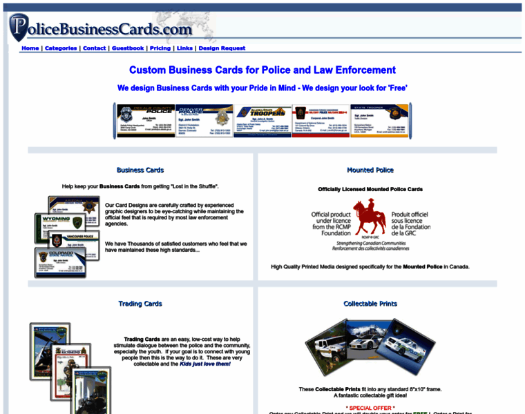 Policebusinesscards.com thumbnail
