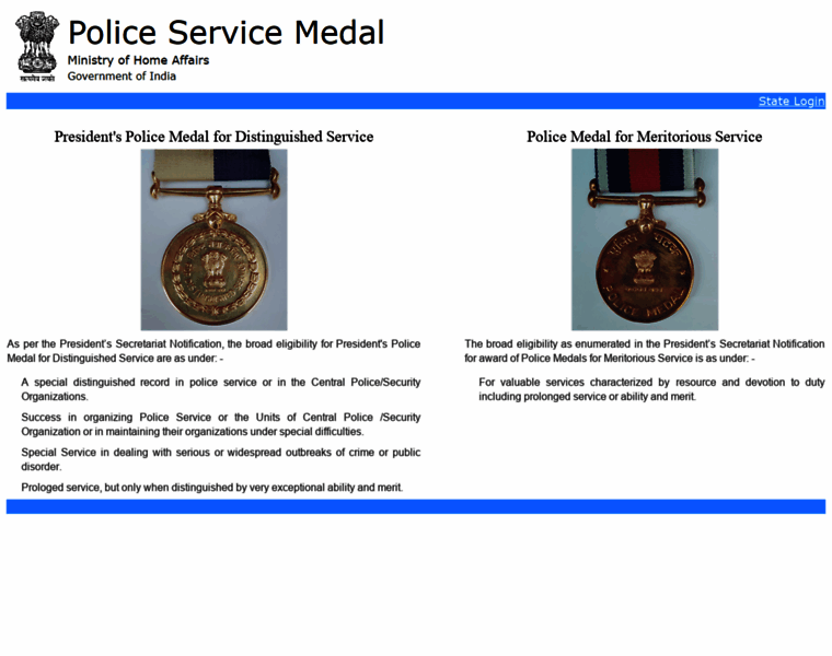 Policeservicemedals.gov.in thumbnail