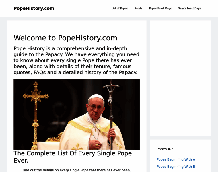 Popehistory.com thumbnail