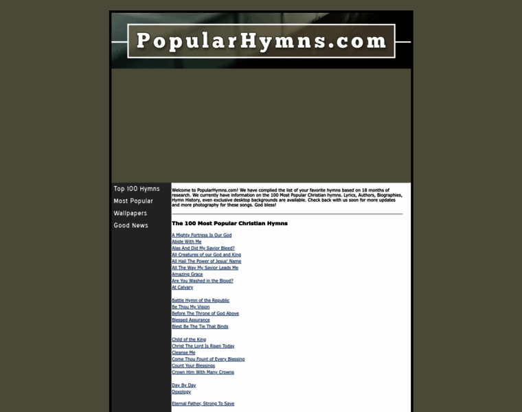 Popularhymns.com thumbnail