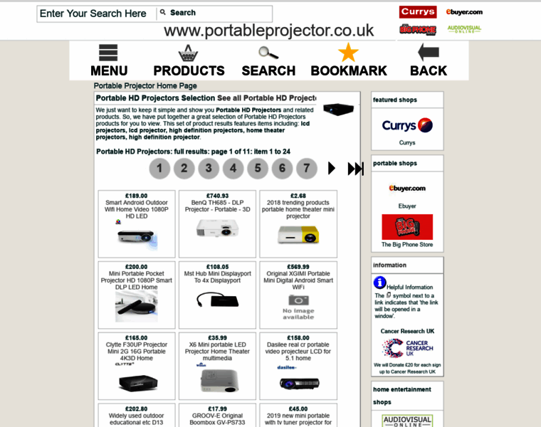 Portableprojector.co.uk thumbnail