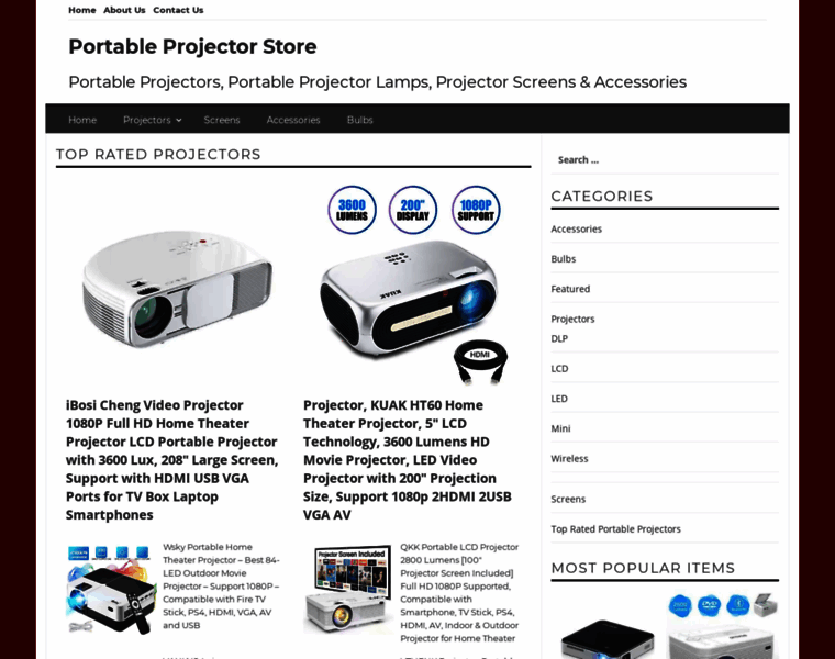 Portableprojectorstore.com thumbnail