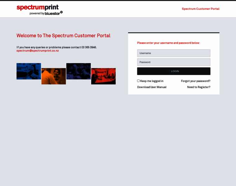 Portal.spectrumprint.co.nz thumbnail