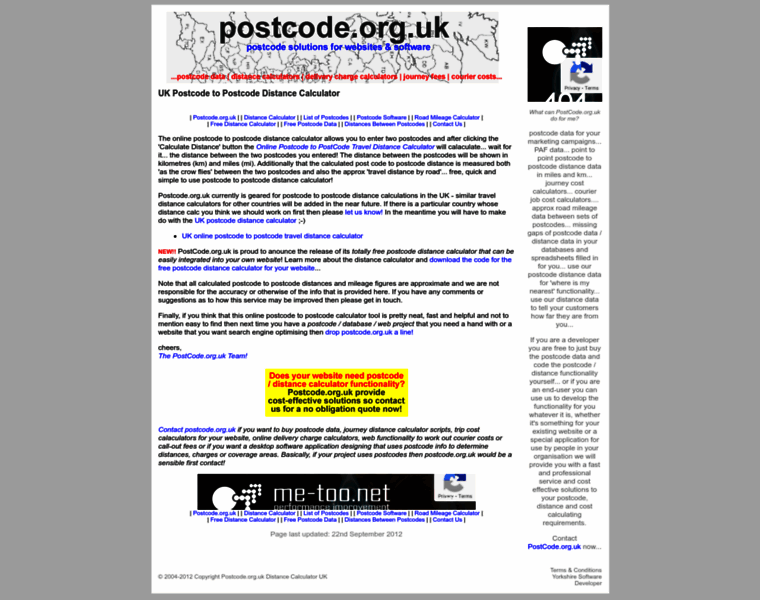 Postcode.org.uk thumbnail