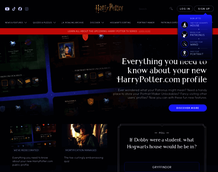 Pottermore.com thumbnail Pottermore.com thumbnail