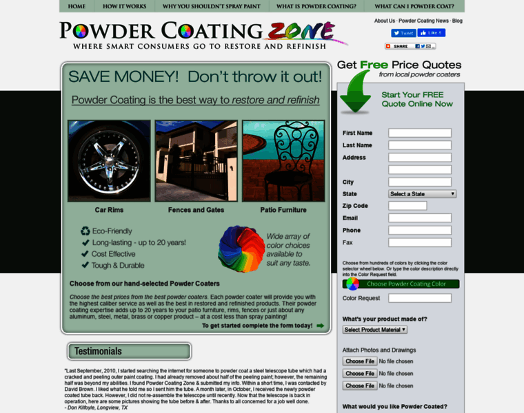 Powdercoatingzone.com thumbnail