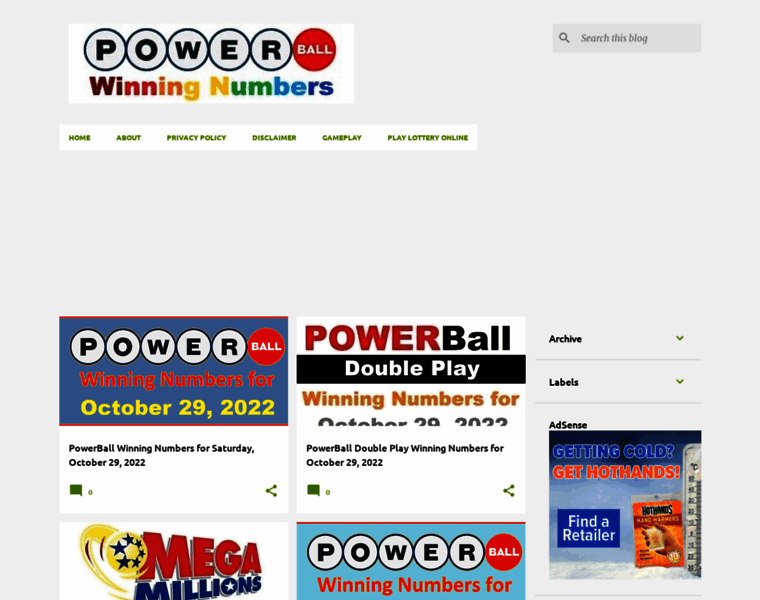 Powerballwinningnumbers.net thumbnail