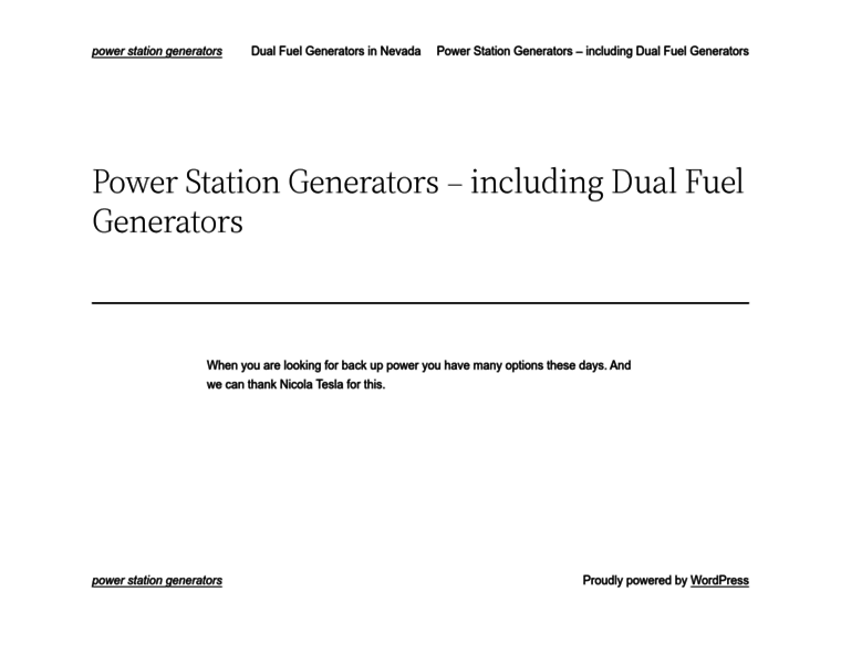 Powerstationgenerators.com thumbnail