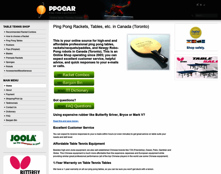 Ppgear-table-tennis.ca thumbnail