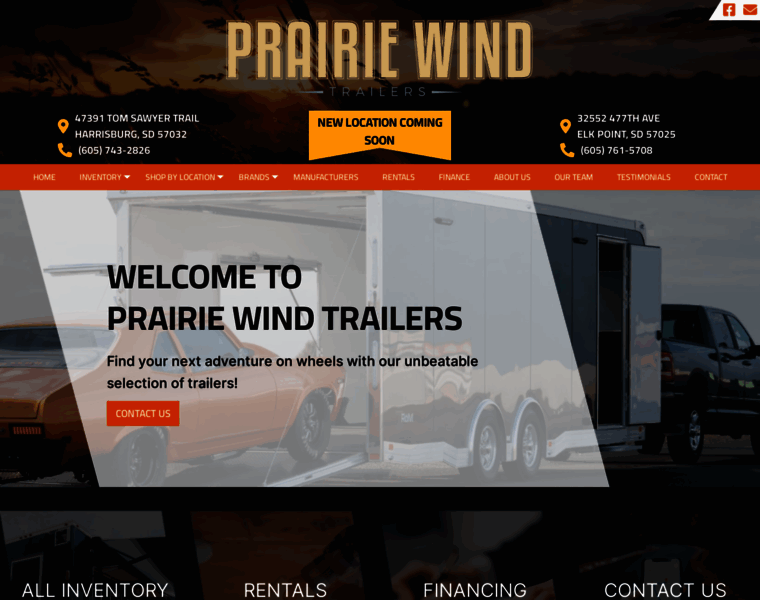 Prairiewindtrailers.com thumbnail