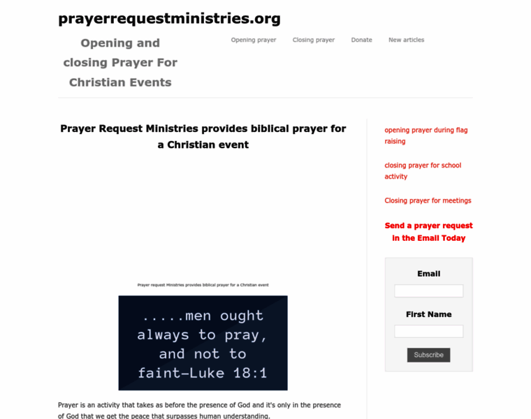 Prayerrequestministries.org thumbnail