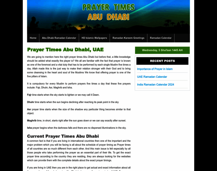 Prayertimesabudhabi.com thumbnail