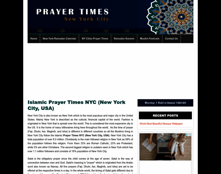 Prayertimesnyc.com thumbnail