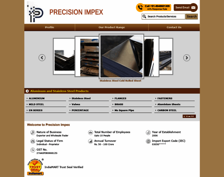 Precisionimpex.net thumbnail