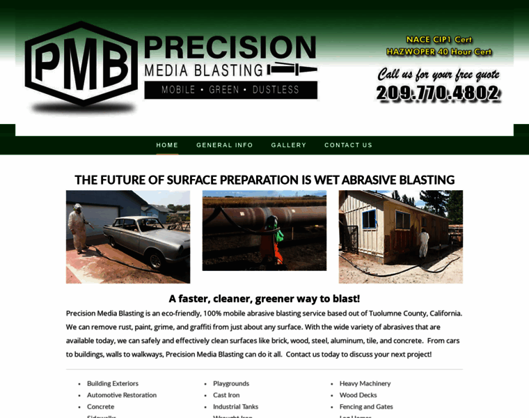Precisionmediablasting.com thumbnail