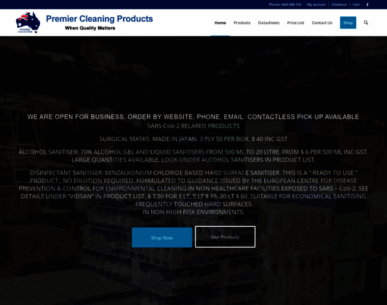 Premier-cleaning-products.com.au thumbnail