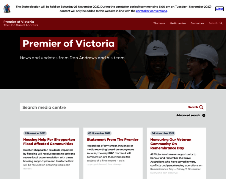 Premier.vic.gov.au thumbnail