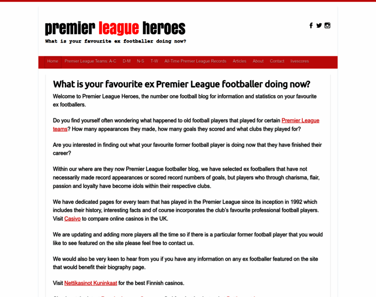 Premierleagueheroes.co.uk thumbnail