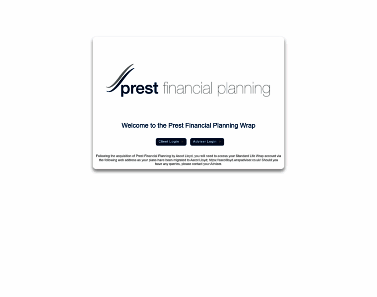 Prestfinancial.wrapadviser.co.uk thumbnail