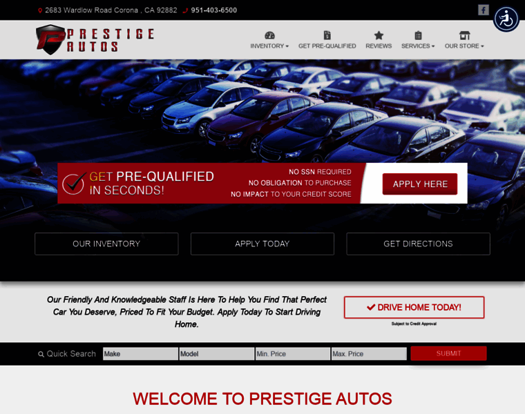 Prestigeautoscorona.com thumbnail