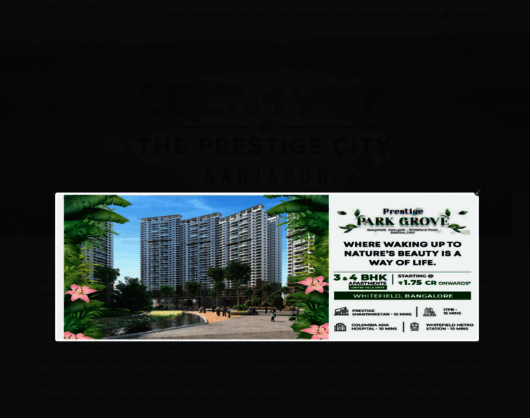 Prestigecityedenpark.co.in thumbnail