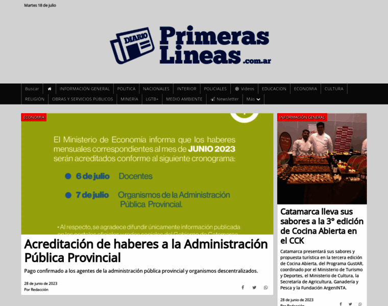 Primeraslineas.com.ar thumbnail