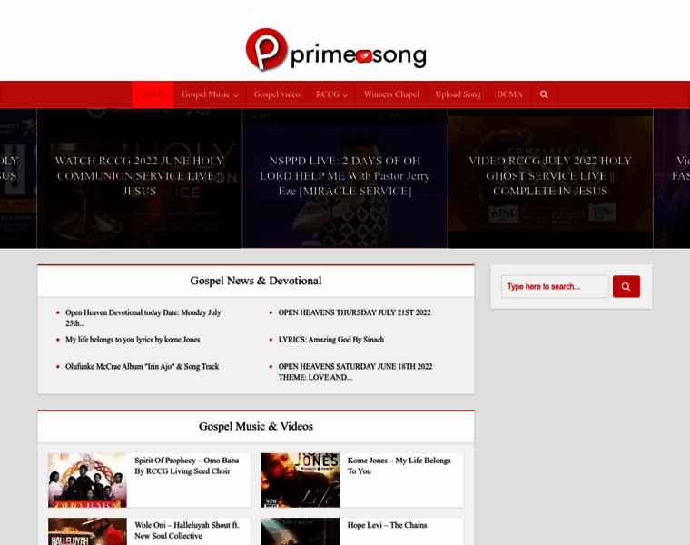 Primesong.com thumbnail