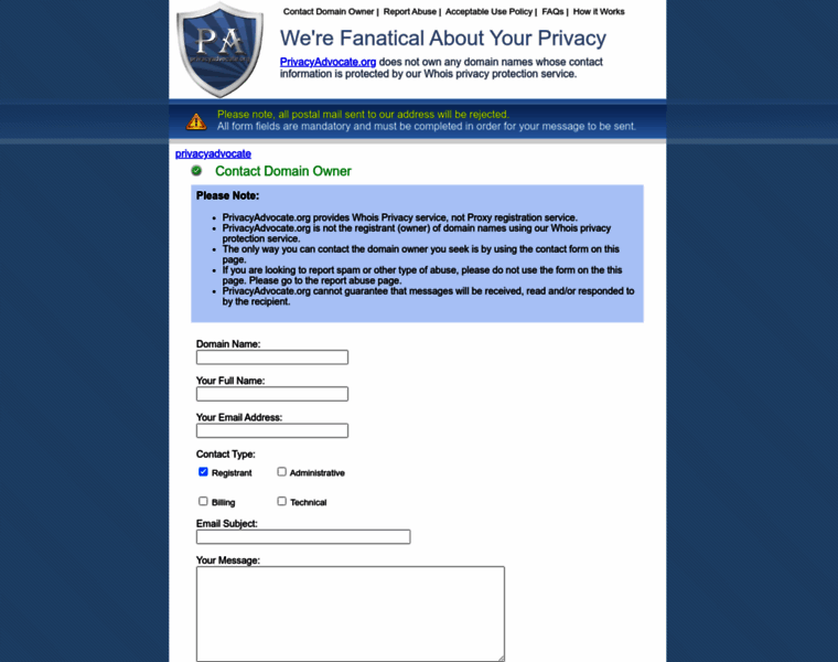 Privacyadvocate.org thumbnail Privacyadvocate.org thumbnail