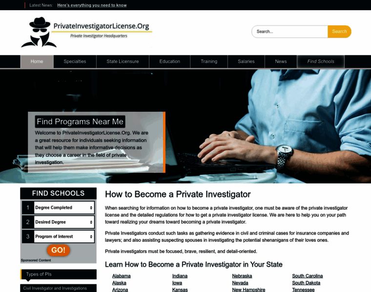 Privateinvestigatorlicense.org thumbnail