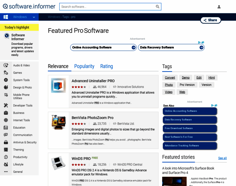 Pro.software.informer.com thumbnail
