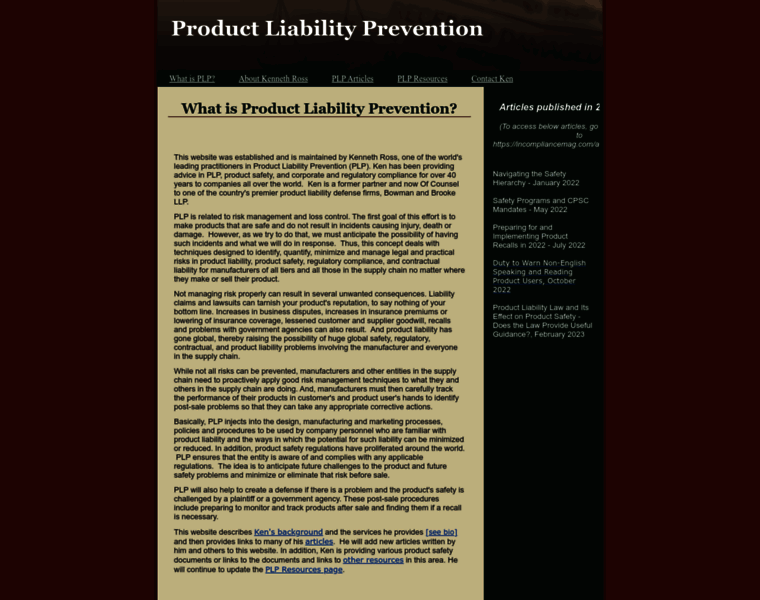 Productliabilityprevention.com thumbnail