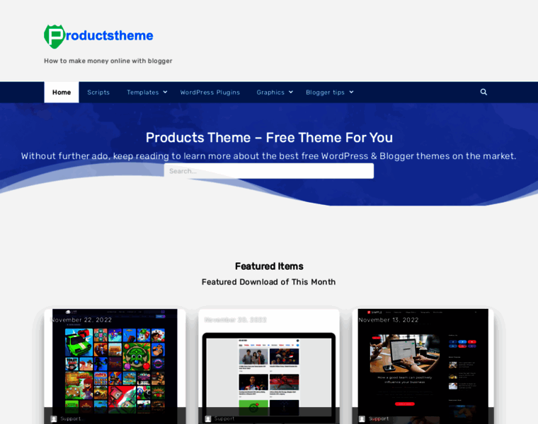 Productstheme.com thumbnail