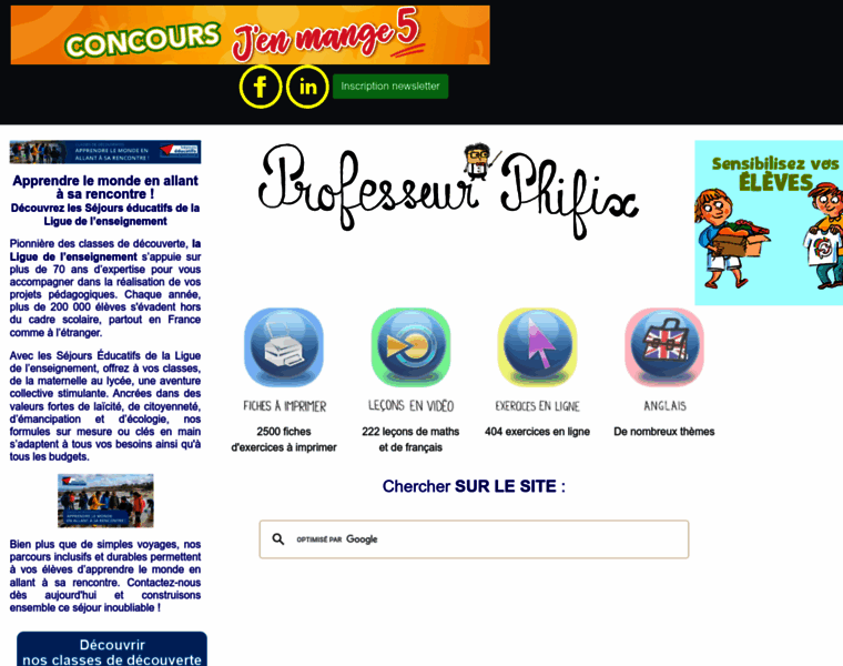 professeurphifix.net at WI. Bienvenue chez le Professeur Phifix
