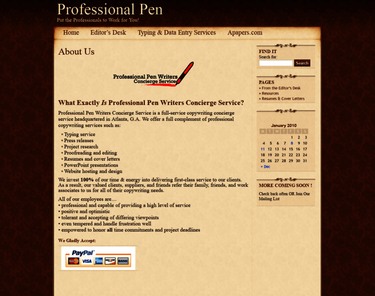 Professionalpenwriters.com thumbnail
